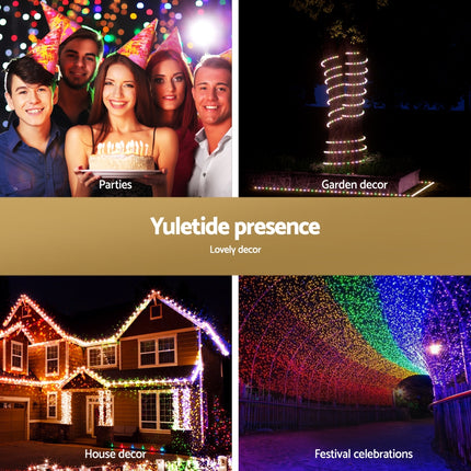 20M Christmas Lights String Rope Light Decorations 600 LED Colorful Jingle Jollys.