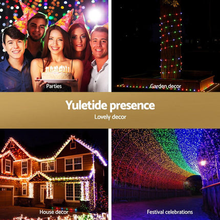 Jingle Jollys 30M Christmas Lights String Rope Light Decoration 300 LED Colorful.