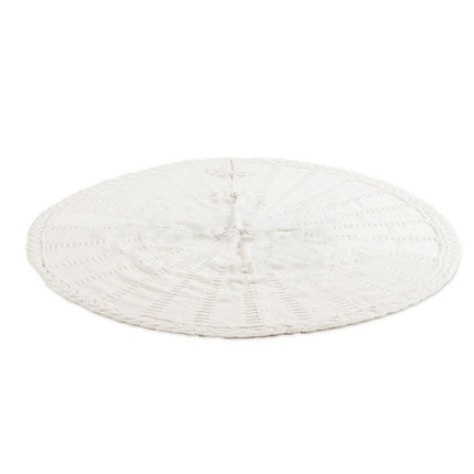 Jingle Jollys Christmas Tree Skirt 120cm Knitted Xmas Tree Ornaments Decor Beige.