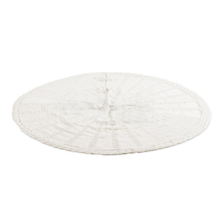 Jingle Jollys Christmas Tree Skirt 90cm Knitted Fabric Xmas Ornament Decor Beige.