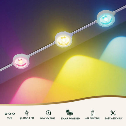 Jingle Jollys 15M Christmas Lights Permanent String Eaves Light 36 LED Decoration.