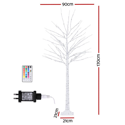 1.7M Christmas Tree 120 RGB LED Lights Jingle Jollys.