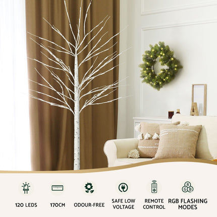 1.7M Christmas Tree 120 RGB LED Lights Jingle Jollys.