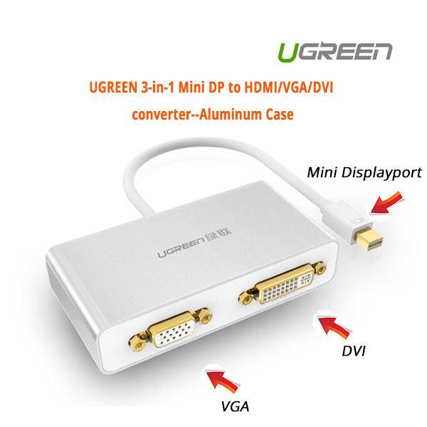 UGREEN 3-in-1 Mini DisplayPort to HDMI&VGA&DVI converter - white (10438).
