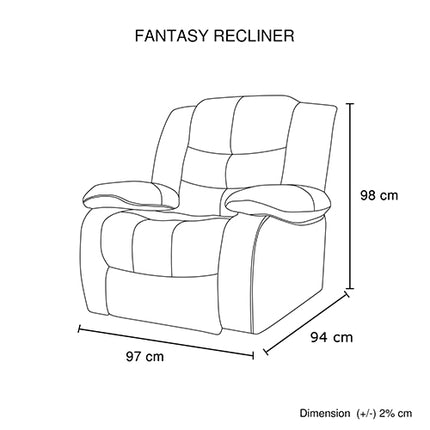 Fantasy Recliner Pu Leather 1R Black.