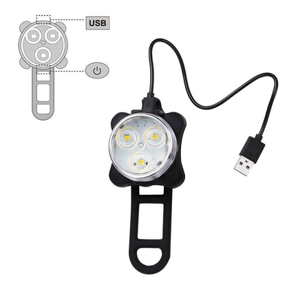 Waterproof Bicycle Bike Lights Front Rear Tail Light Lamp USB Rechargeable IPX4.