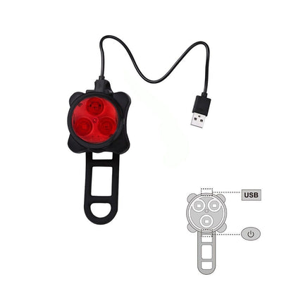 Waterproof Bicycle Bike Lights Front Rear Tail Light Lamp USB Rechargeable IPX4.