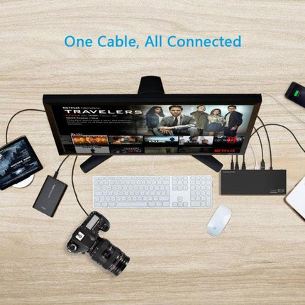 Wavlink USB-C Ultra 5K Laptop Docking Station with 6x USB3.0, 4K Dual Video Outputs, Gigabit Ethernet, Audio WS-UG69DK1.